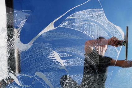 window cleaning using soap and water