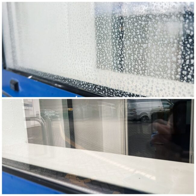 can my window cleaner remove water stains