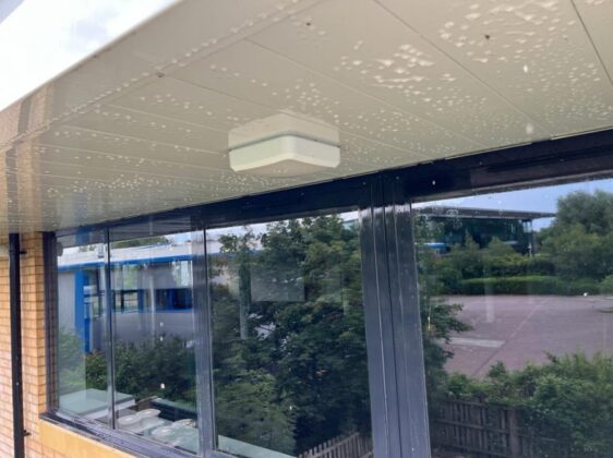 commercial building soffit and fascia cleaning by Alfresco Exterior Cleaning