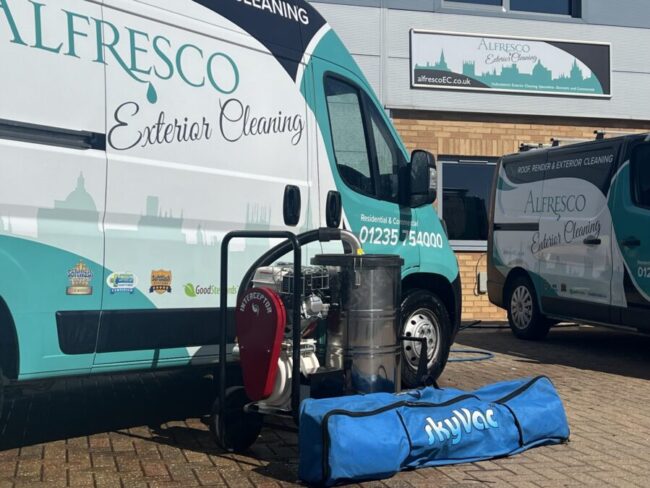 alfresco - commercial gutter cleaning using Skyvac - Interceptor