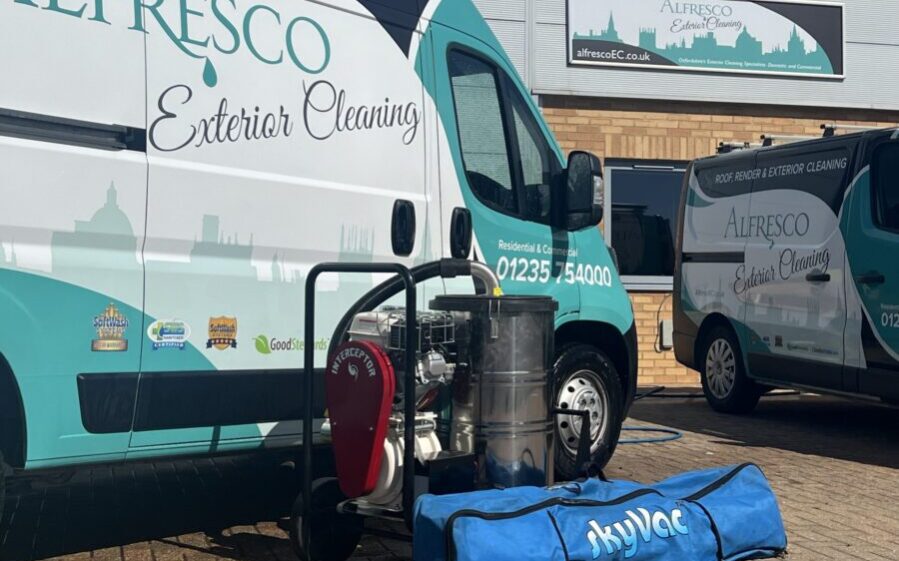 alfresco - commercial gutter cleaning using Skyvac - Interceptor