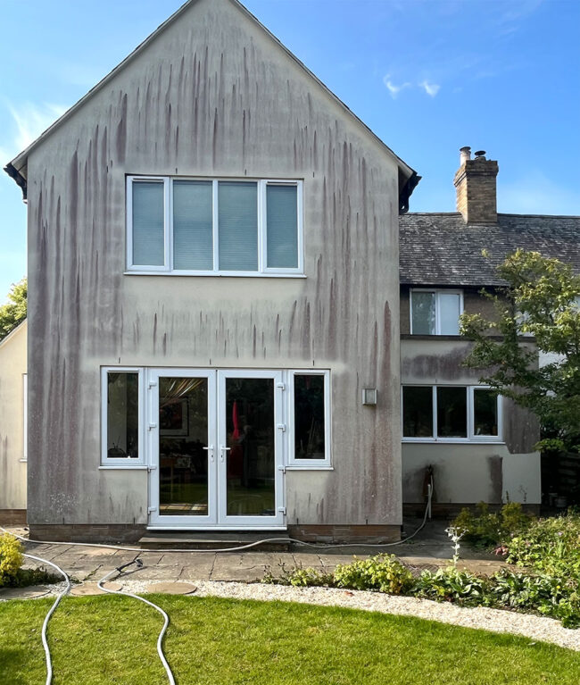 Pink Stain Render Cleaning - Before