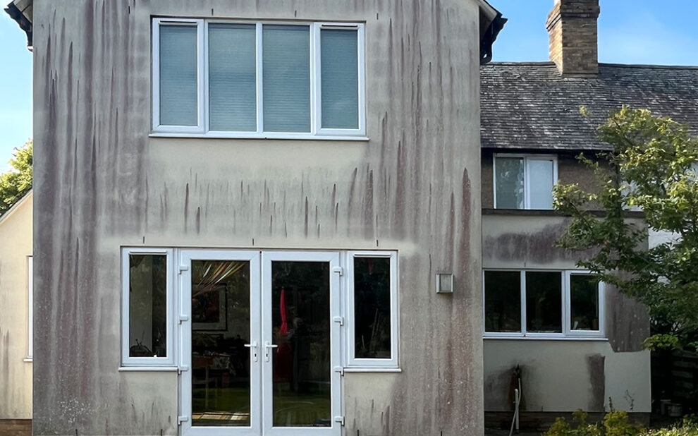 Pink Stain Render Cleaning - Before