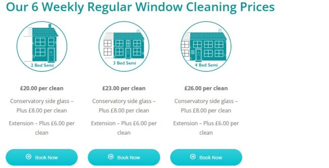 Wndow cleaning prices Feb 2025