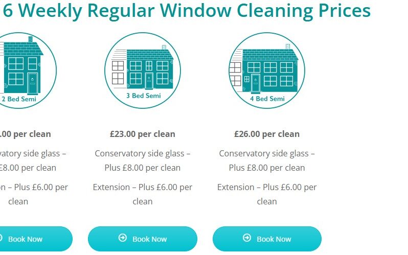 Wndow cleaning prices Feb 2025